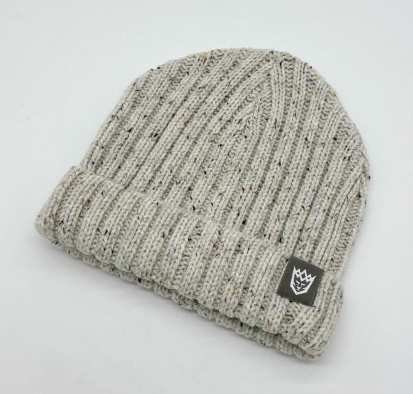 Rustic Fleck Beanie Oatmeal White